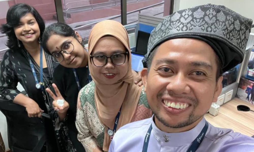 Alolika with her colleagues in Johor, Malaysia
